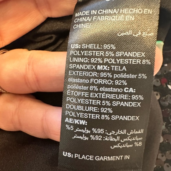 White House Black Market Black Sequin Chem, Style 570275634, Small, NWT - Picture 7 of 14